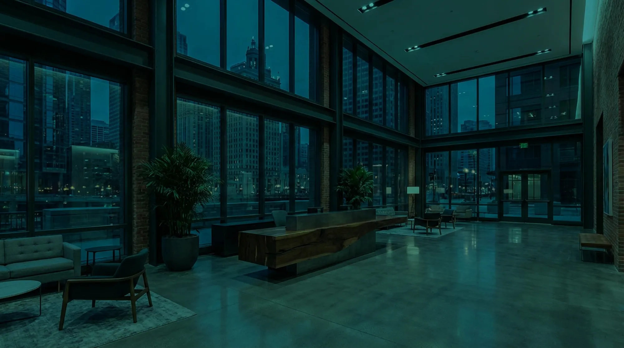 Wnętrze centrum biurowego przy 333 West Wacker Drive, Chicago